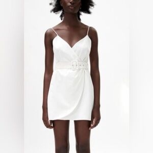 Zara White Mini Dress with Belt